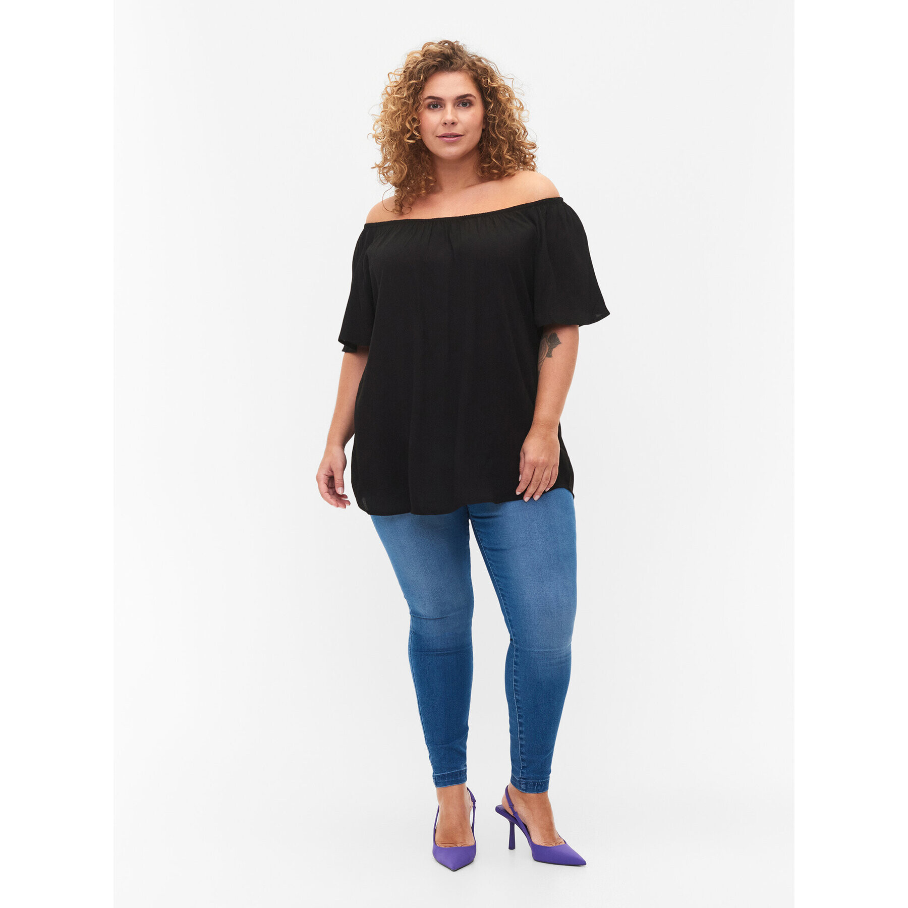 Zizzi Блуза V00040S Черен Loose Fit - Pepit.bg