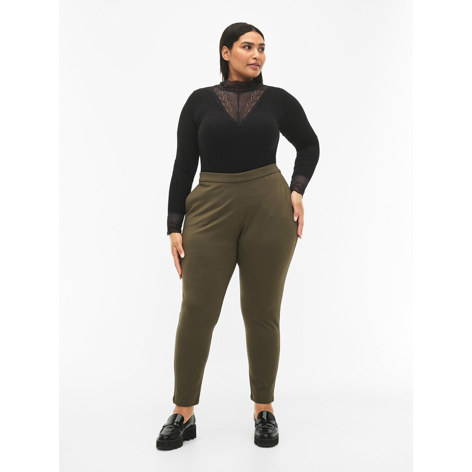Zizzi Чино панталони J21008P Зелен Slim Fit - Pepit.bg