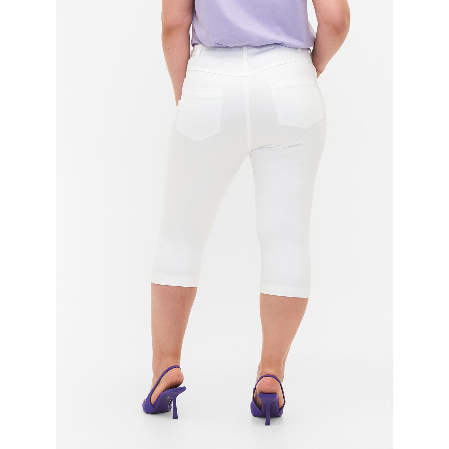 Zizzi Дънкови шорти O10305H Бял Slim Fit - Pepit.bg