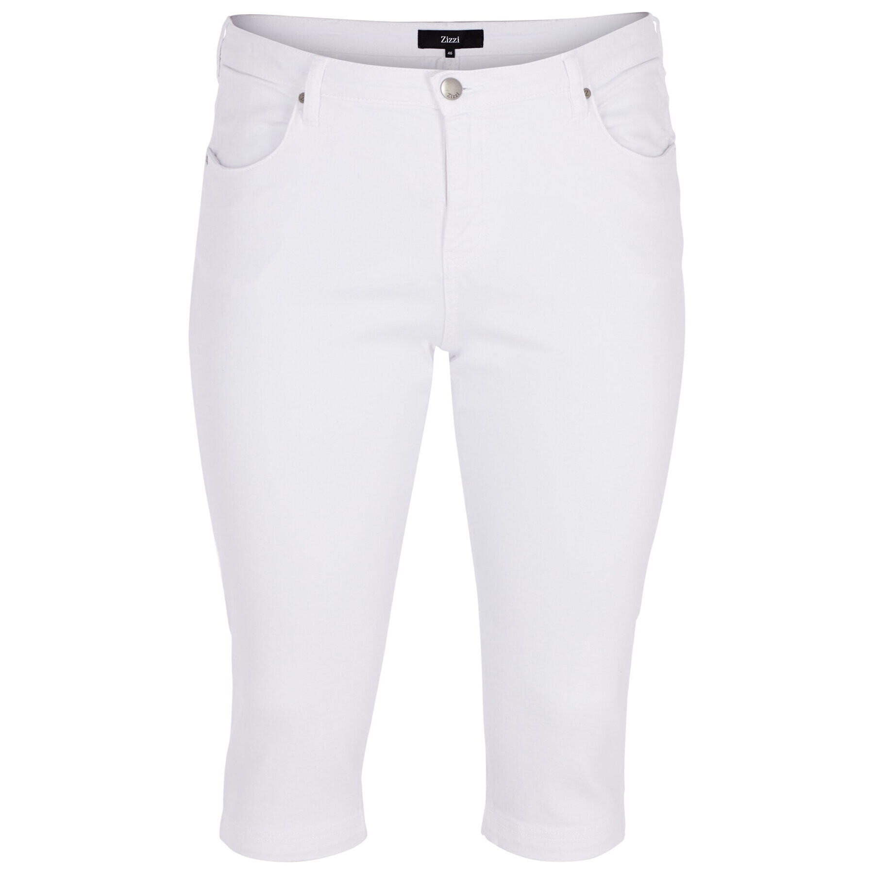Zizzi Дънкови шорти O10305H Бял Slim Fit - Pepit.bg
