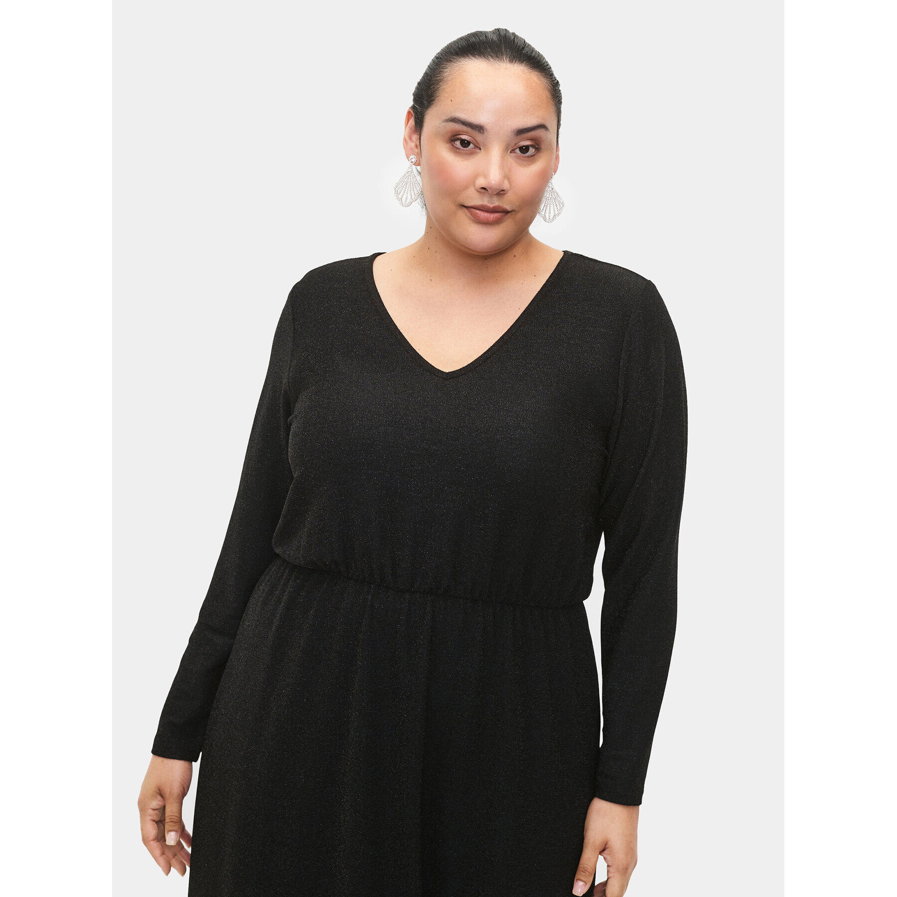 Zizzi Ежедневна рокля CA02376F Черен Regular Fit - Pepit.bg