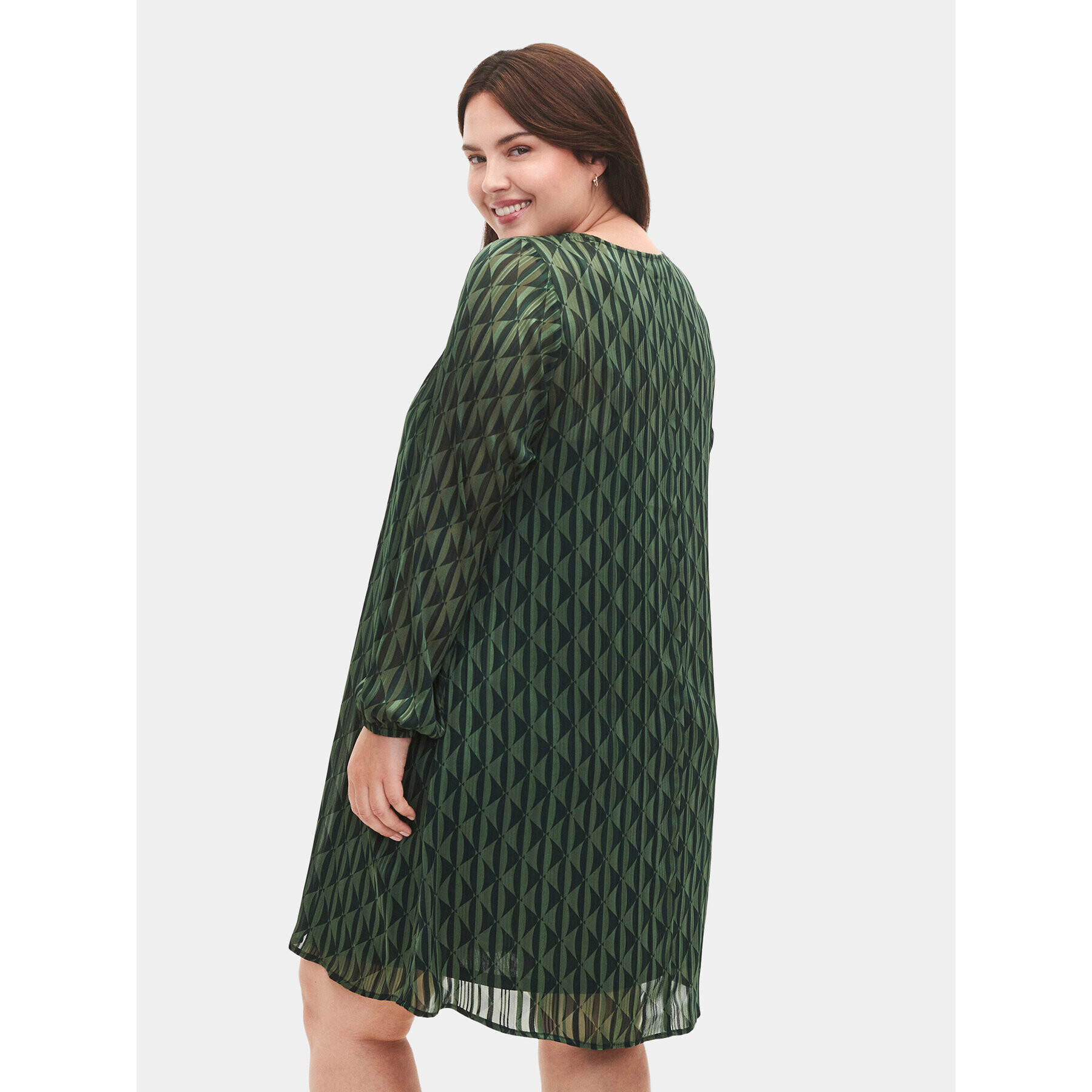 Zizzi Ежедневна рокля M02356B Зелен Regular Fit - Pepit.bg