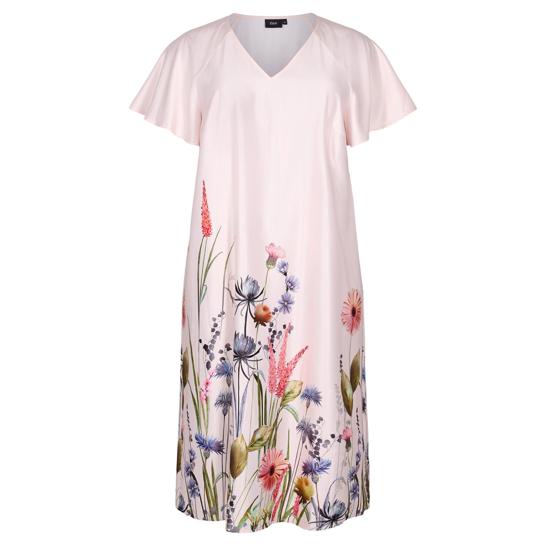 Zizzi Ежедневна рокля M58843A Бял Loose Fit - Pepit.bg