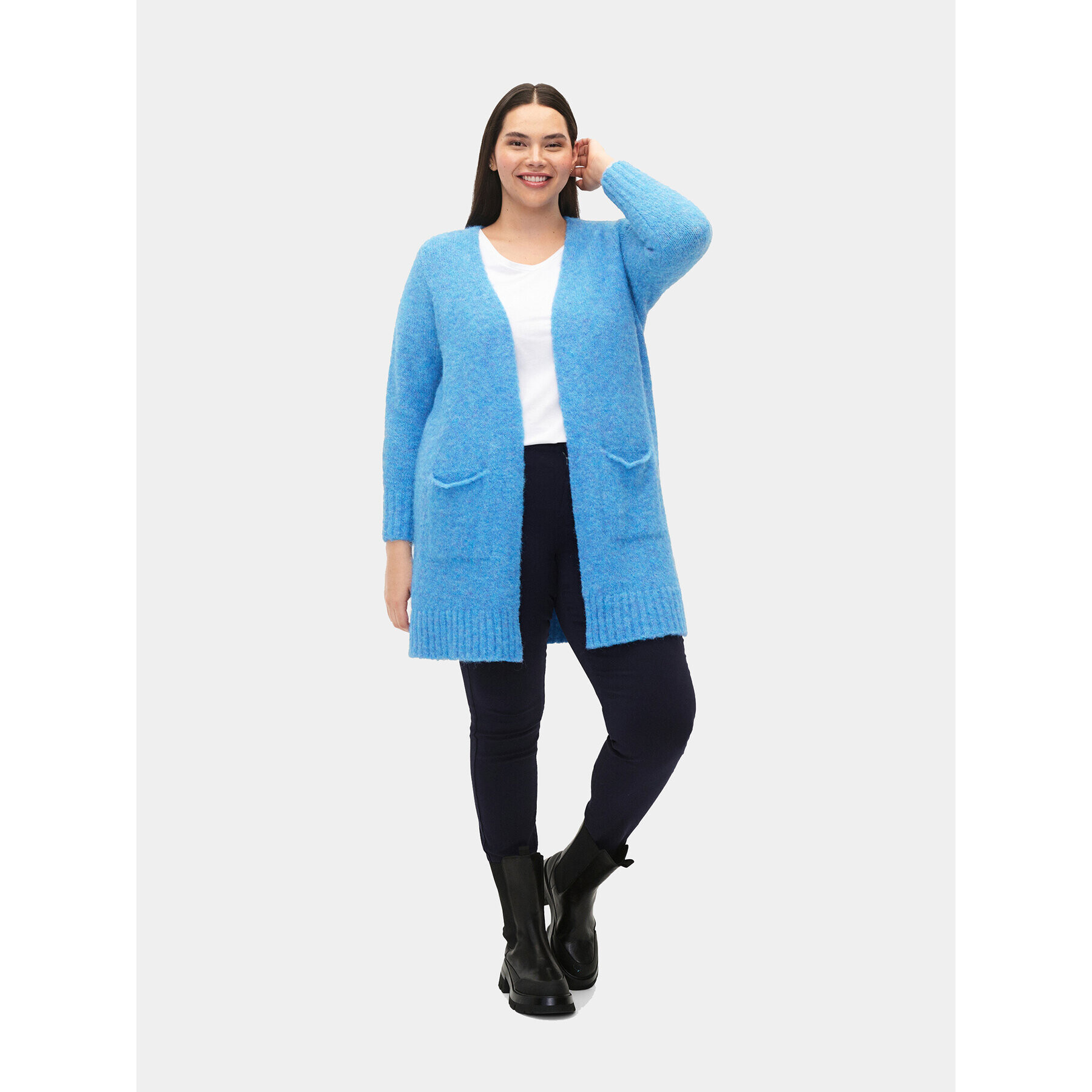 Zizzi Кардиган M61203A Син Regular Fit - Pepit.bg