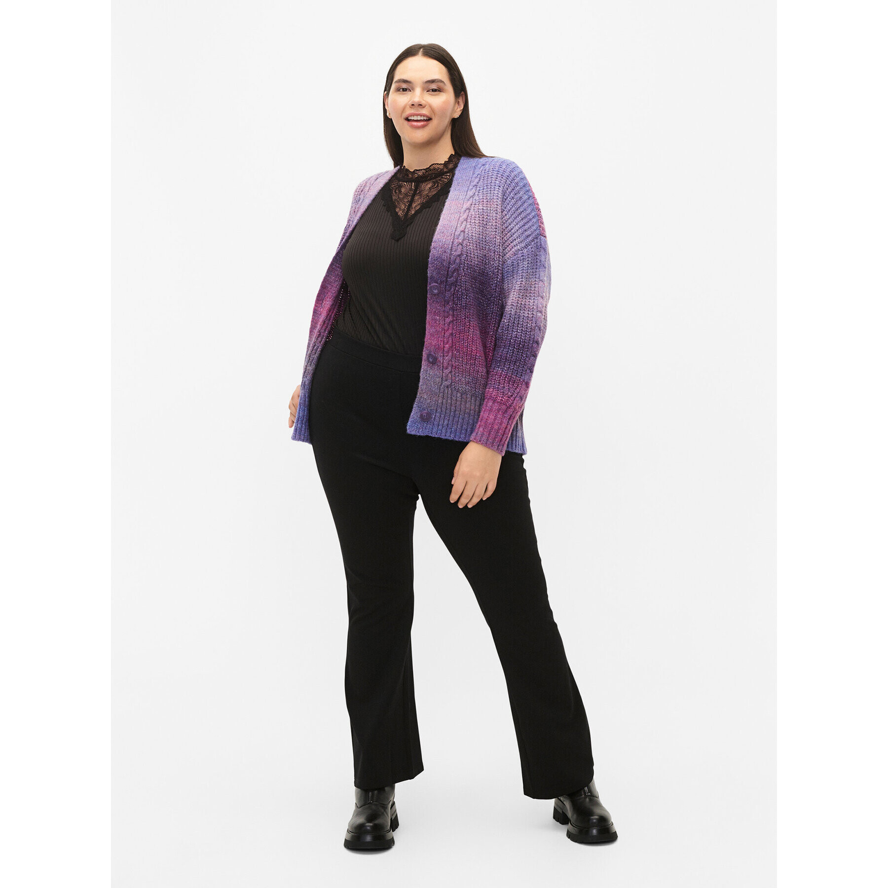 Zizzi Кардиган M61214A Виолетов Regular Fit - Pepit.bg