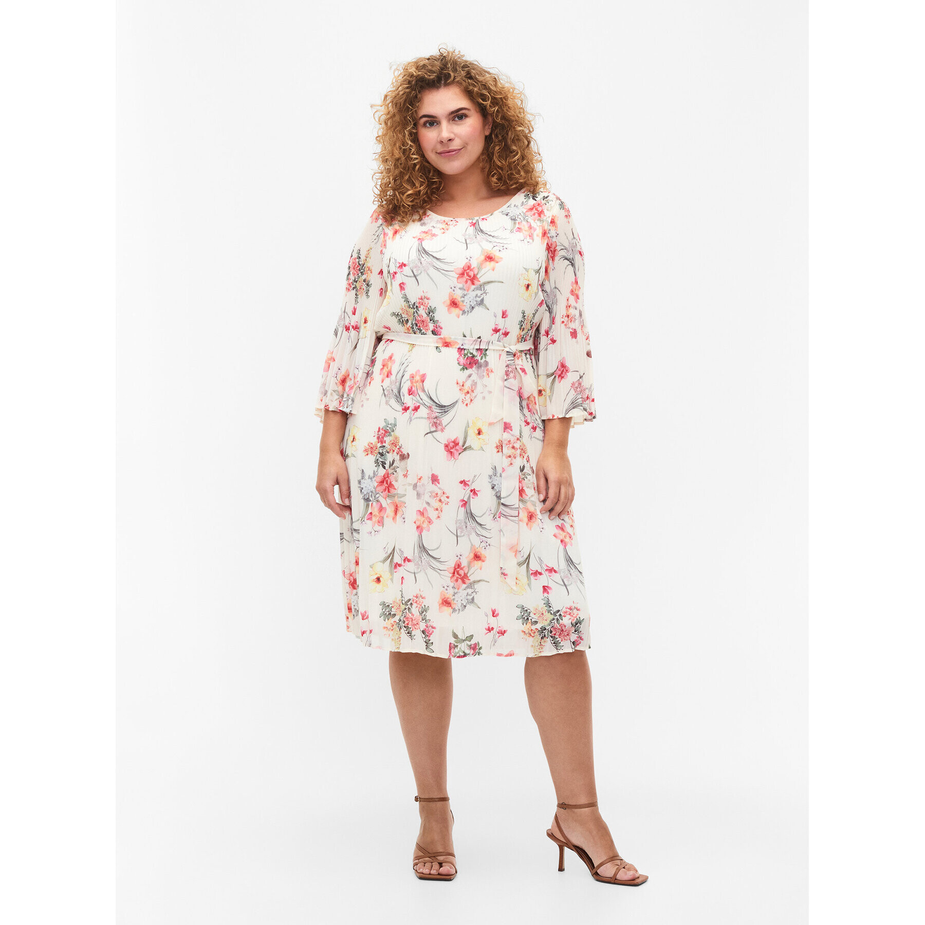 Zizzi Лятна рокля CA06015A Бял Regular Fit - Pepit.bg