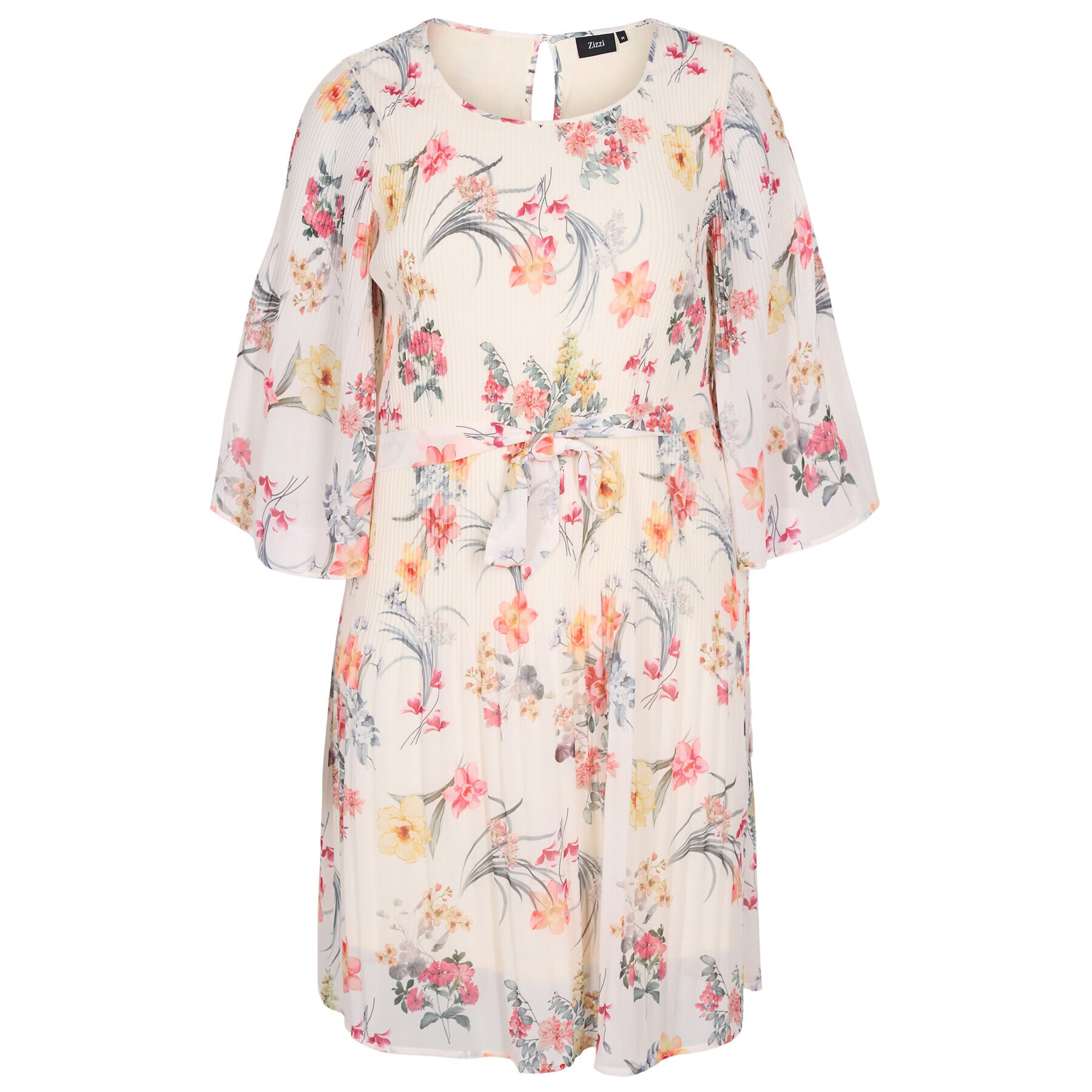 Zizzi Лятна рокля CA06015A Бял Regular Fit - Pepit.bg