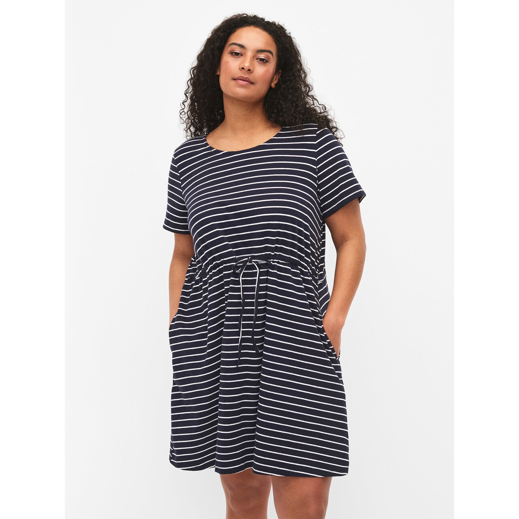 Zizzi Лятна рокля V50032K Тъмносин Regular Fit - Pepit.bg
