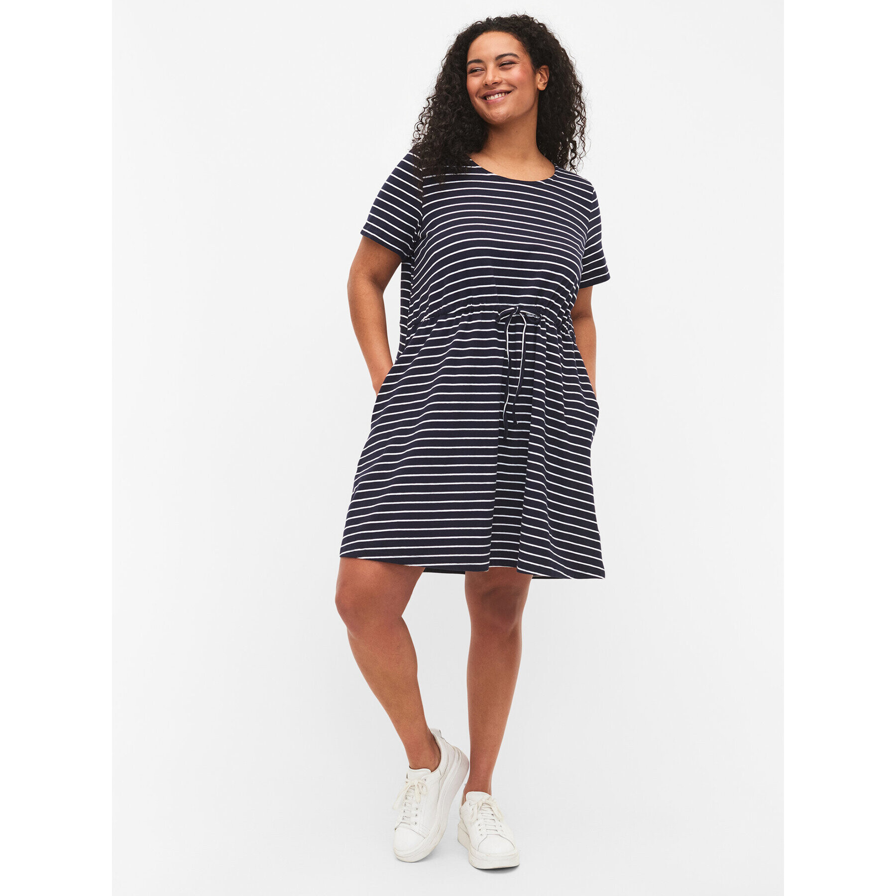 Zizzi Лятна рокля V50032K Тъмносин Regular Fit - Pepit.bg