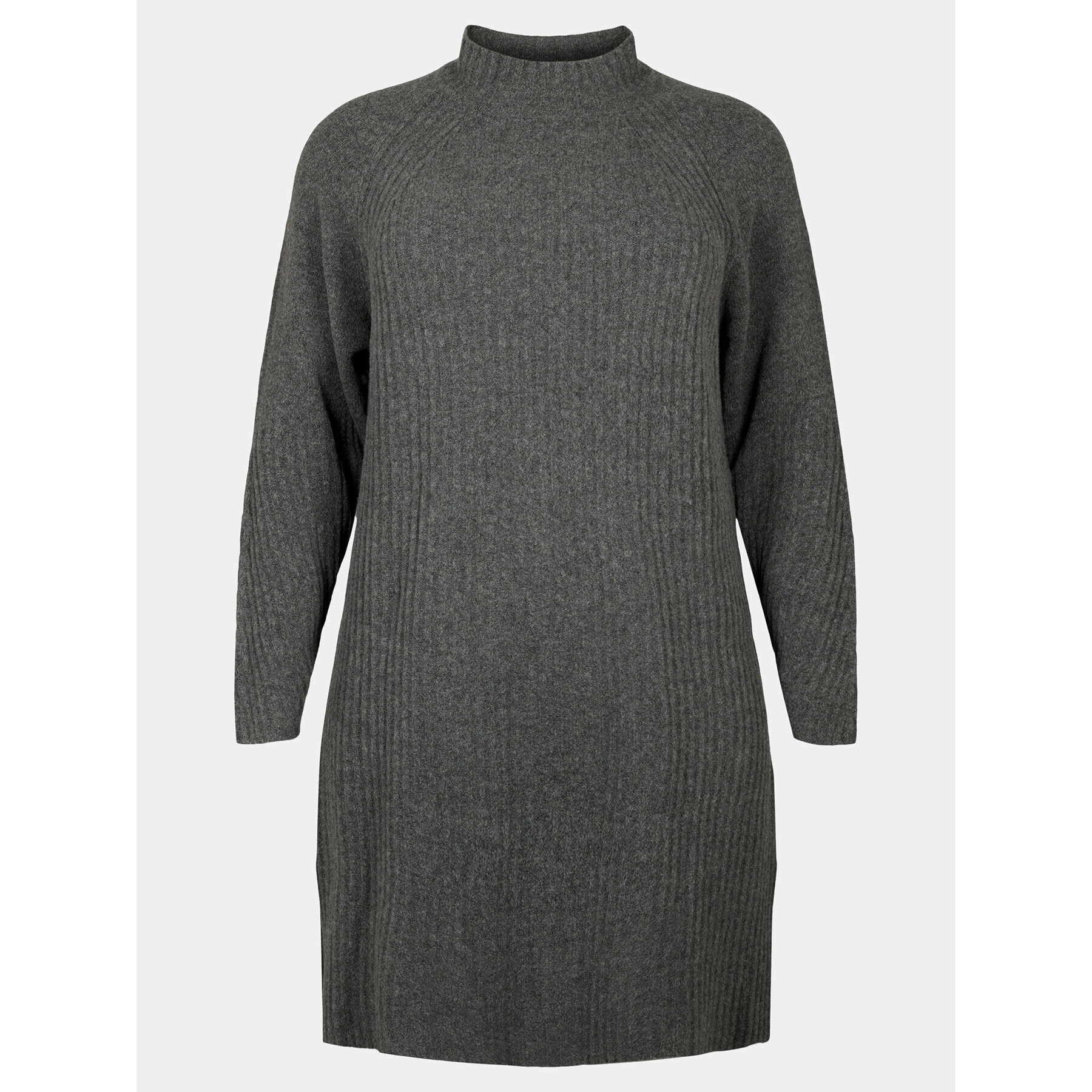 Zizzi Плетена рокля M61087J Сив Regular Fit - Pepit.bg
