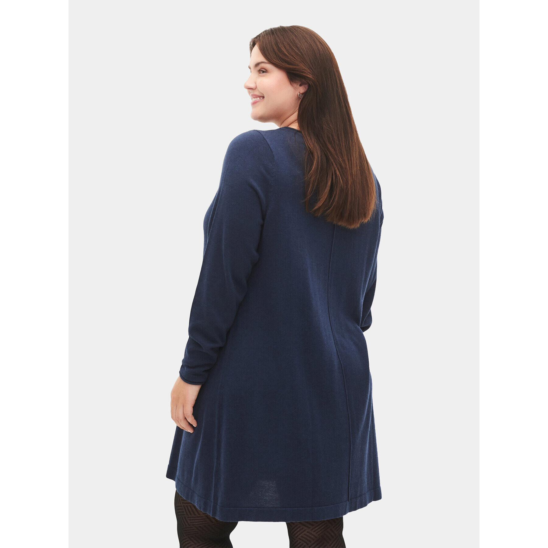 Zizzi Плетена рокля M61194B Тъмносин Regular Fit - Pepit.bg