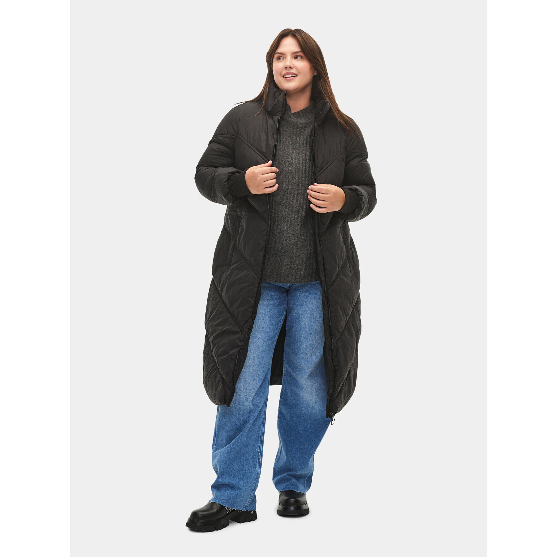 Zizzi Пухено яке CA61229A Черен Regular Fit - Pepit.bg