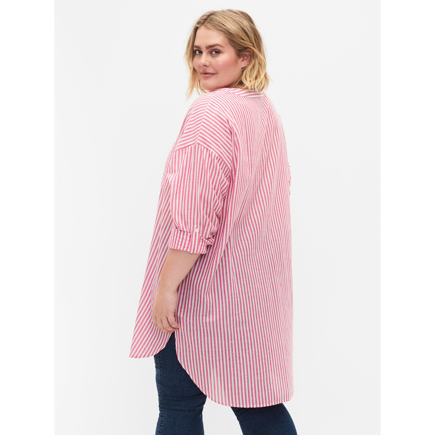 Zizzi Рокля тип риза CA02353B Червен Loose Fit - Pepit.bg