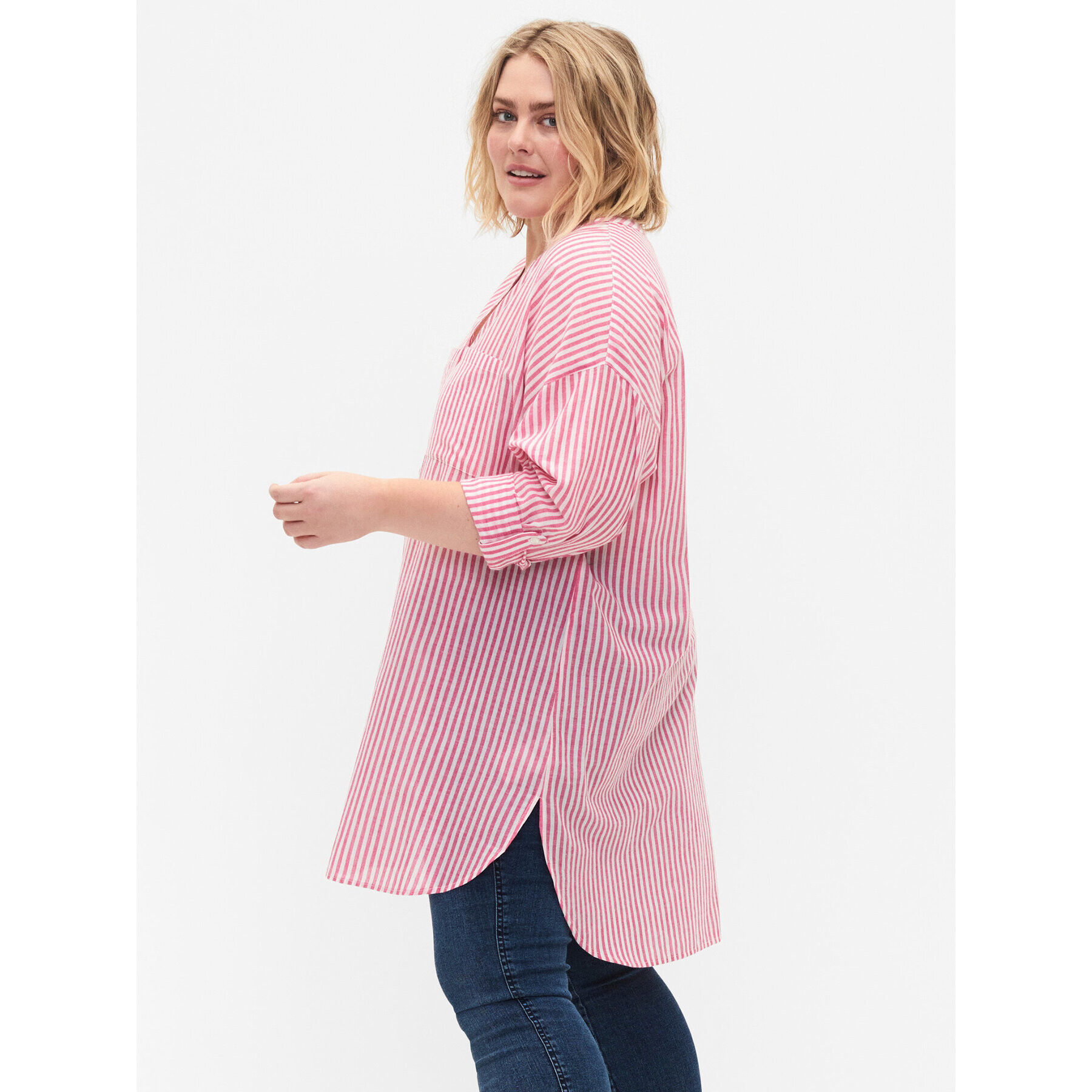 Zizzi Рокля тип риза CA02353B Червен Loose Fit - Pepit.bg