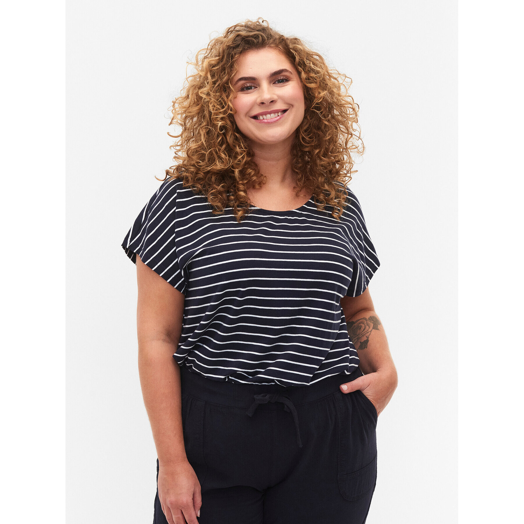 Zizzi Тишърт V50032N Тъмносин Loose Fit - Pepit.bg