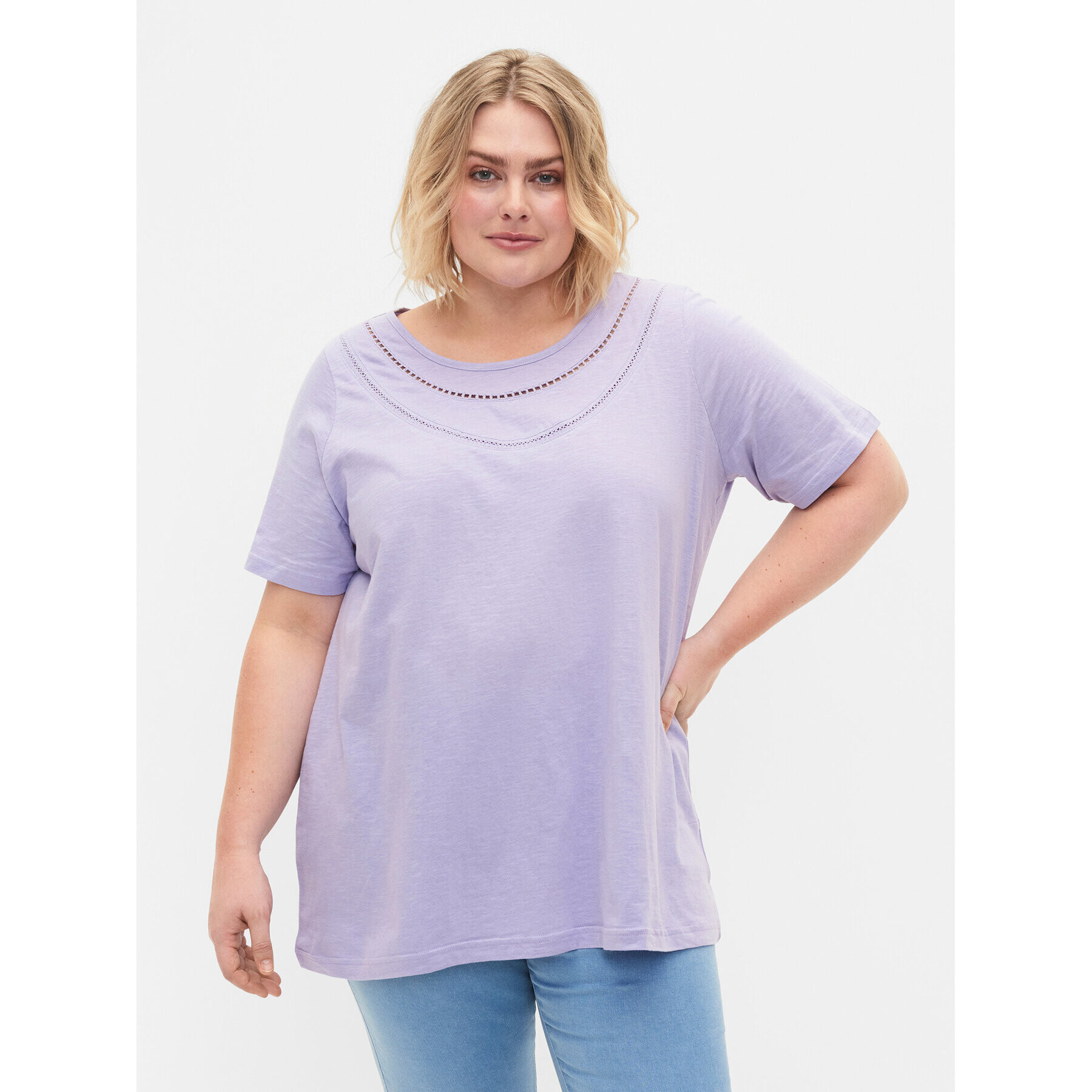 Zizzi Тишърт V50220A Виолетов Regular Fit - Pepit.bg