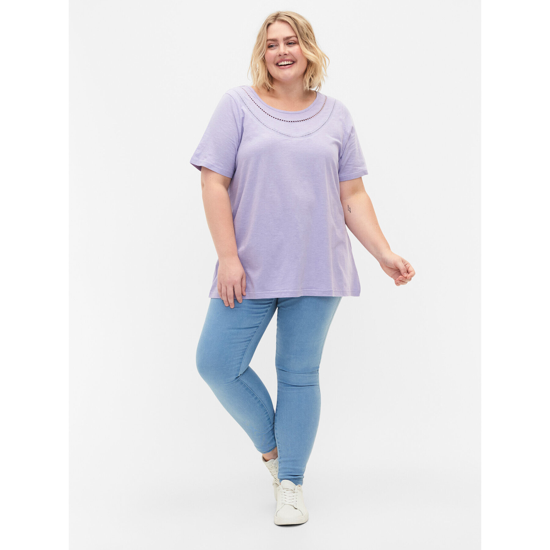 Zizzi Тишърт V50220A Виолетов Regular Fit - Pepit.bg