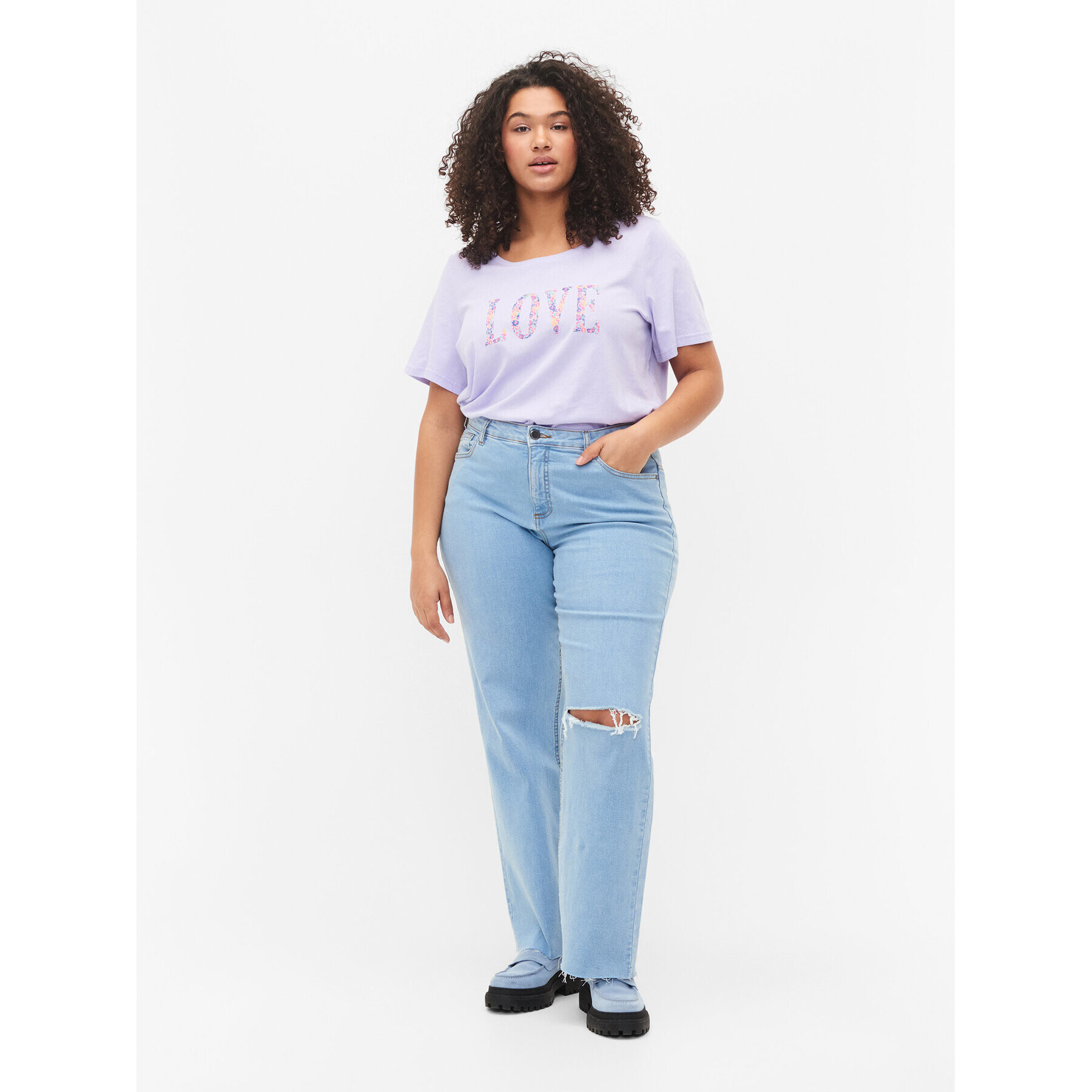 Zizzi Тишърт V50224B Виолетов Regular Fit - Pepit.bg