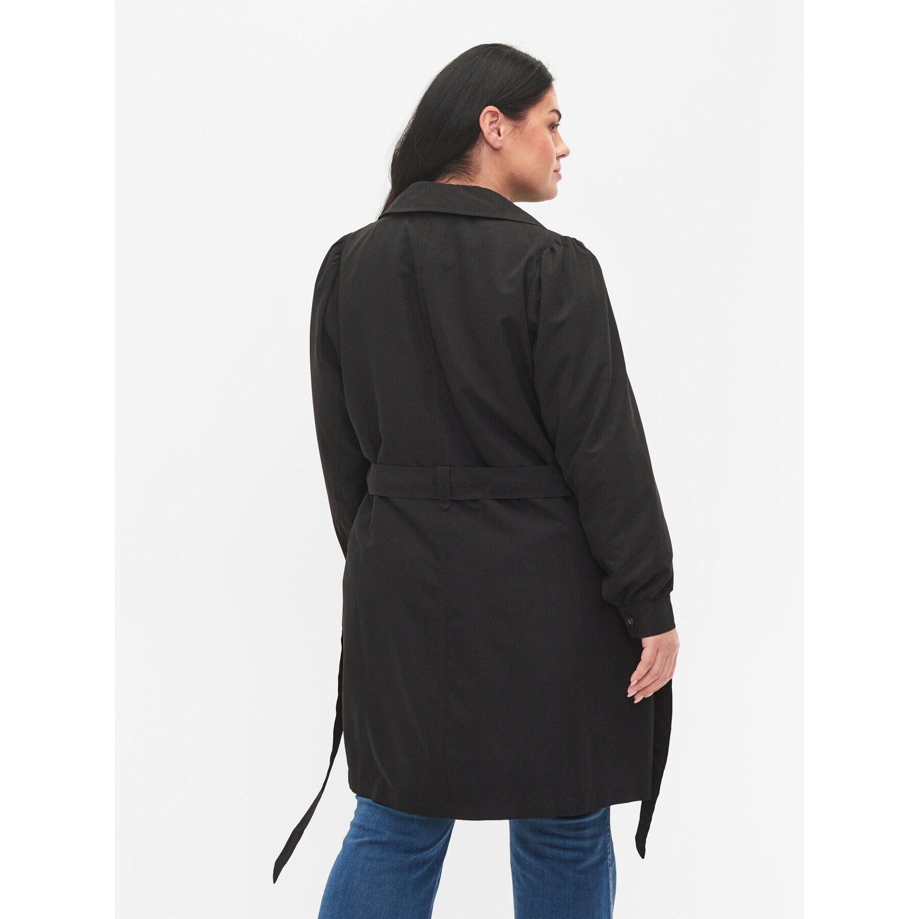 Zizzi Тренч M61025B Черен Regular Fit - Pepit.bg