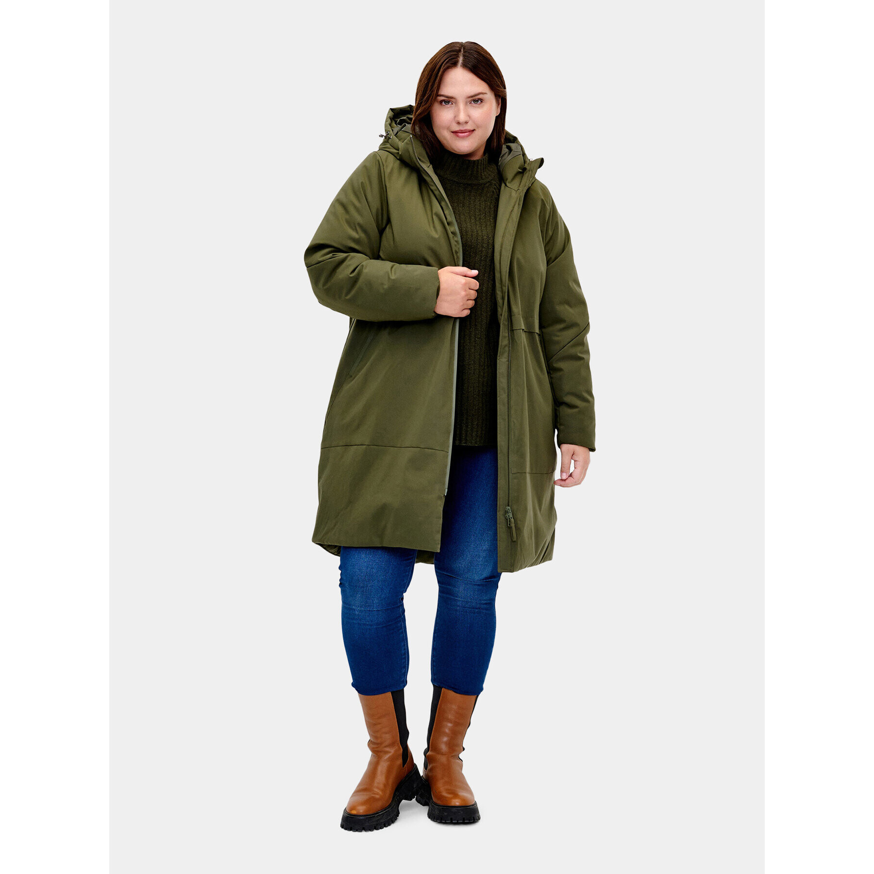 Zizzi Зимно яке CA52812B Зелен Regular Fit - Pepit.bg
