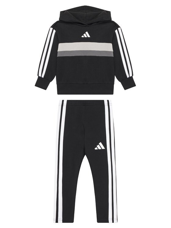 adidas Комплект суитшърт и клин Seasonal Essentials Tiberio 3-Stripes JI6218 Slim Fit