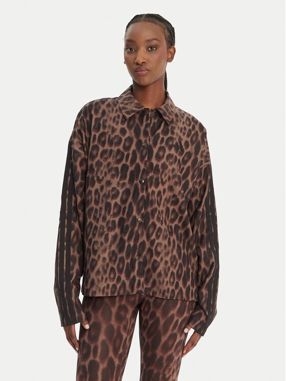 adidas Преходно яке Seasonal Essentials Leopard Print JZ0297 Loose Fit