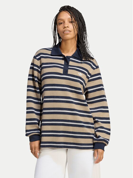 adidas Суитшърт Stripe Knitted Polo Top LG3946 Regular Fit