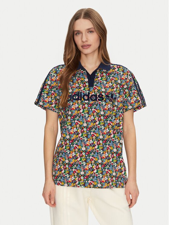 adidas Тениска с яка и копчета Liberty London Football JC7786 Loose Fit
