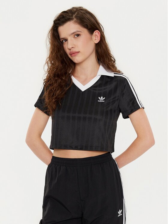 adidas Тишърт adicolor Football Jacquard JD2606 Slim Fit