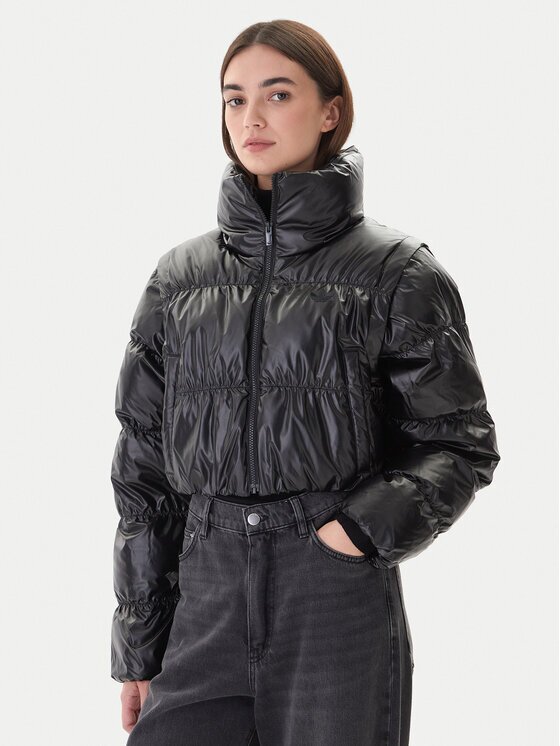 adidas Зимно яке Essentials Glossy 2-In-1 JX2988 Loose Fit