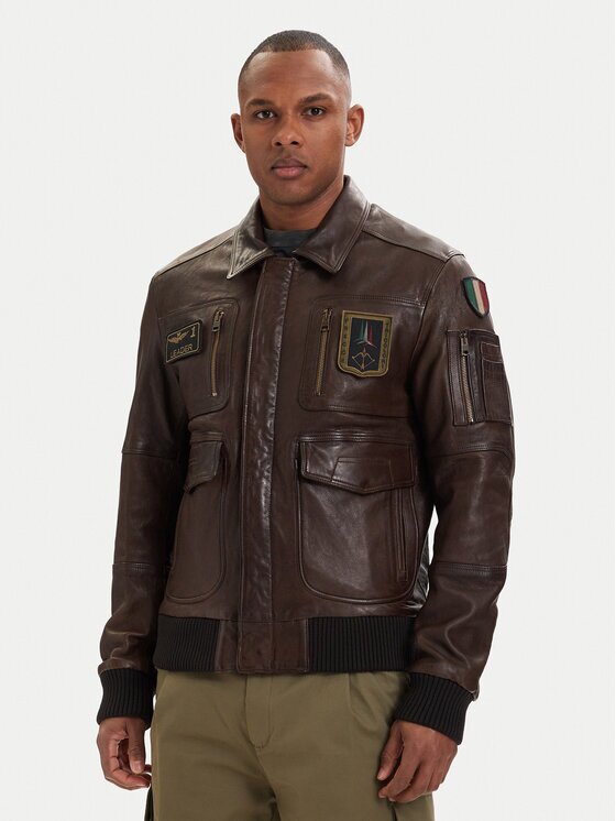 Aeronautica Militare Кожено яке 261PN5058U100839 Regular Fit