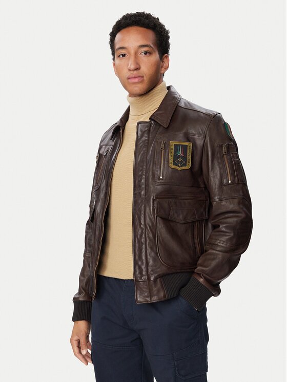 Aeronautica Militare Кожено яке 262PN0846U100839 Regular Fit