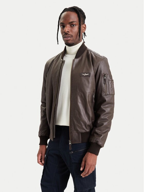 Aeronautica Militare Кожено яке 262PN0966UPL00328 Regular Fit