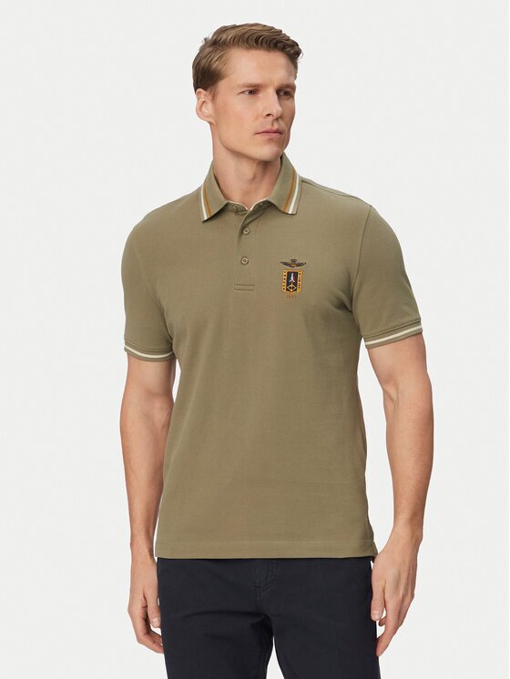 Aeronautica Militare Тениска с яка и копчета 261PO1914UP00403 Regular Fit