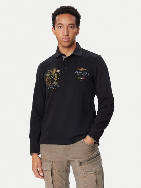 Aeronautica Militare Тениска с яка и копчета 262PO1946UJ00703 Regular Fit