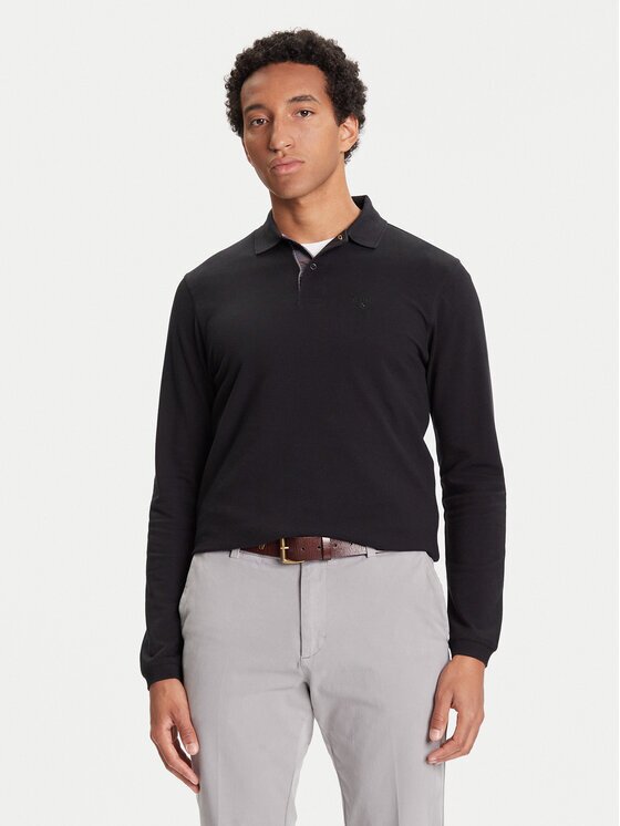Barbour Тениска с яка и копчета Tartan MML0705BK31 Regular Fit