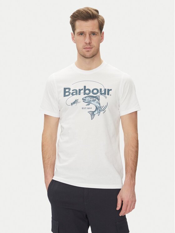 Barbour Тишърт Lydd MTS1396WH11 Tailored Fit