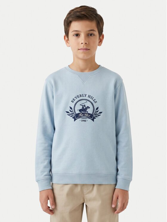 Beverly Hills Polo Club Суитшърт W126-BHBSS-1043-23X Светлосиньо Regular Fit