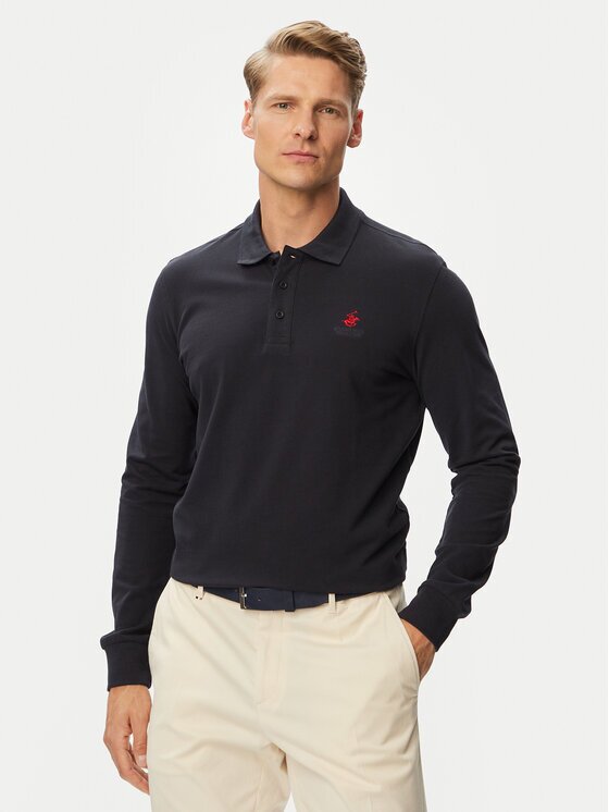 Beverly Hills Polo Club Тениска с яка и копчета P-SS26M-P424125BTGR Regular Fit