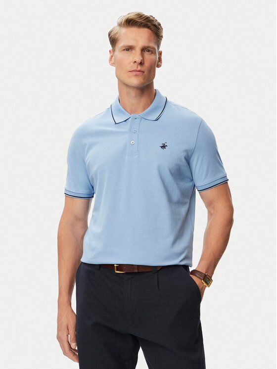 Beverly Hills Polo Club Тениска с яка и копчета P-SS26M-P42561 Regular Fit