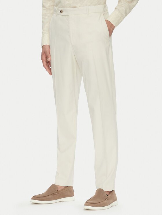 BOSS Чино панталони C-Perin 50544005 Екрю Relaxed Fit