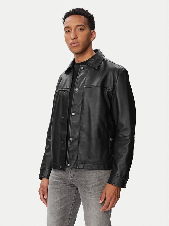 BOSS Кожено яке Joban 50562532 Regular Fit