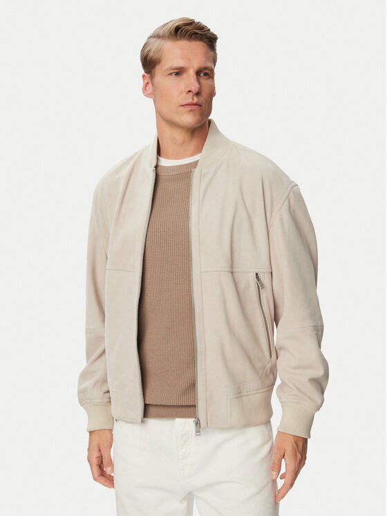 BOSS Кожено яке Jonorve 50562519 Regular Fit