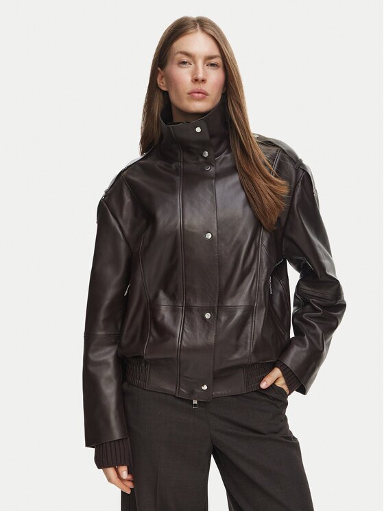 BOSS Кожено яке Savani 50567628 Regular Fit