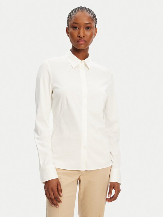 BOSS Риза Bronta 50543691 Екрю Extra Slim Fit