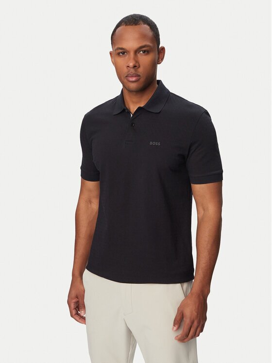 BOSS Тениска с яка и копчета 50554591 Regular Fit