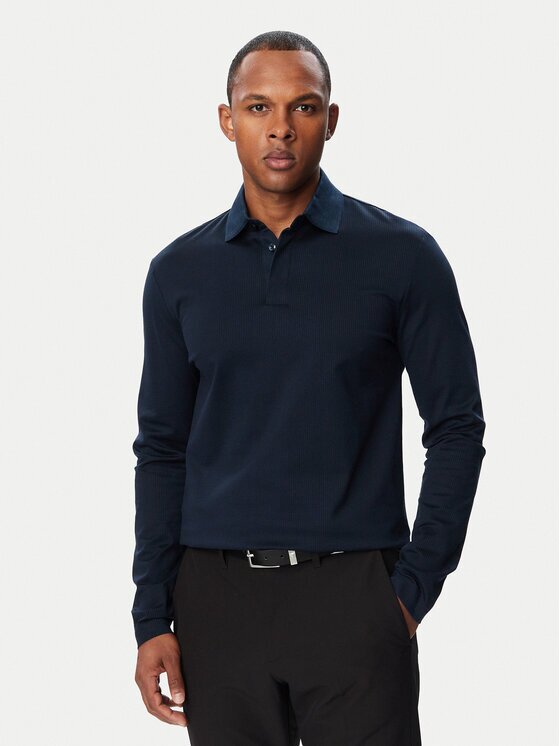 BOSS Тениска с яка и копчета 50570431 Regular Fit
