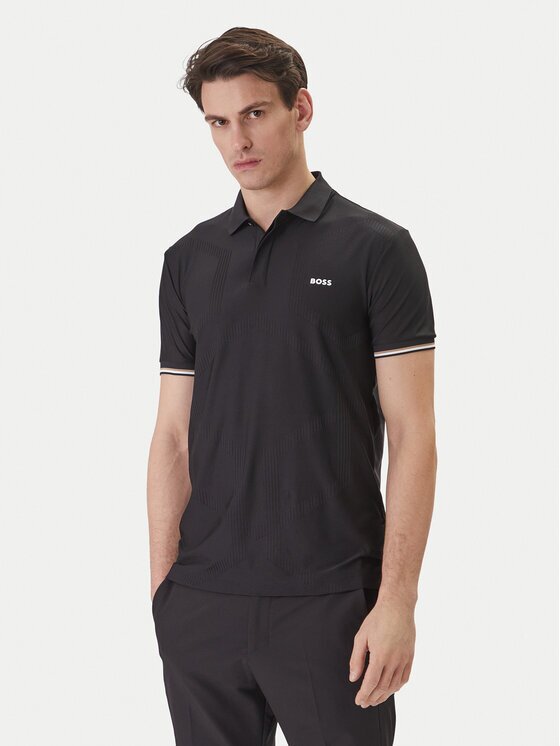BOSS Тениска с яка и копчета Chip Hexa 50554561 Regular Fit