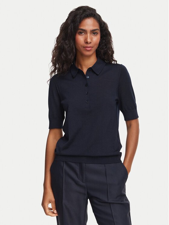 BOSS Тениска с яка и копчета Fidenka 50545015 Regular Fit