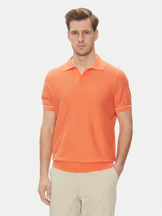 BOSS Тениска с яка и копчета H-Jianluca 50537654 Regular Fit